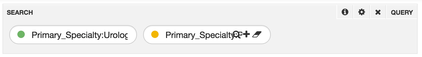 Query panel with two search boxes